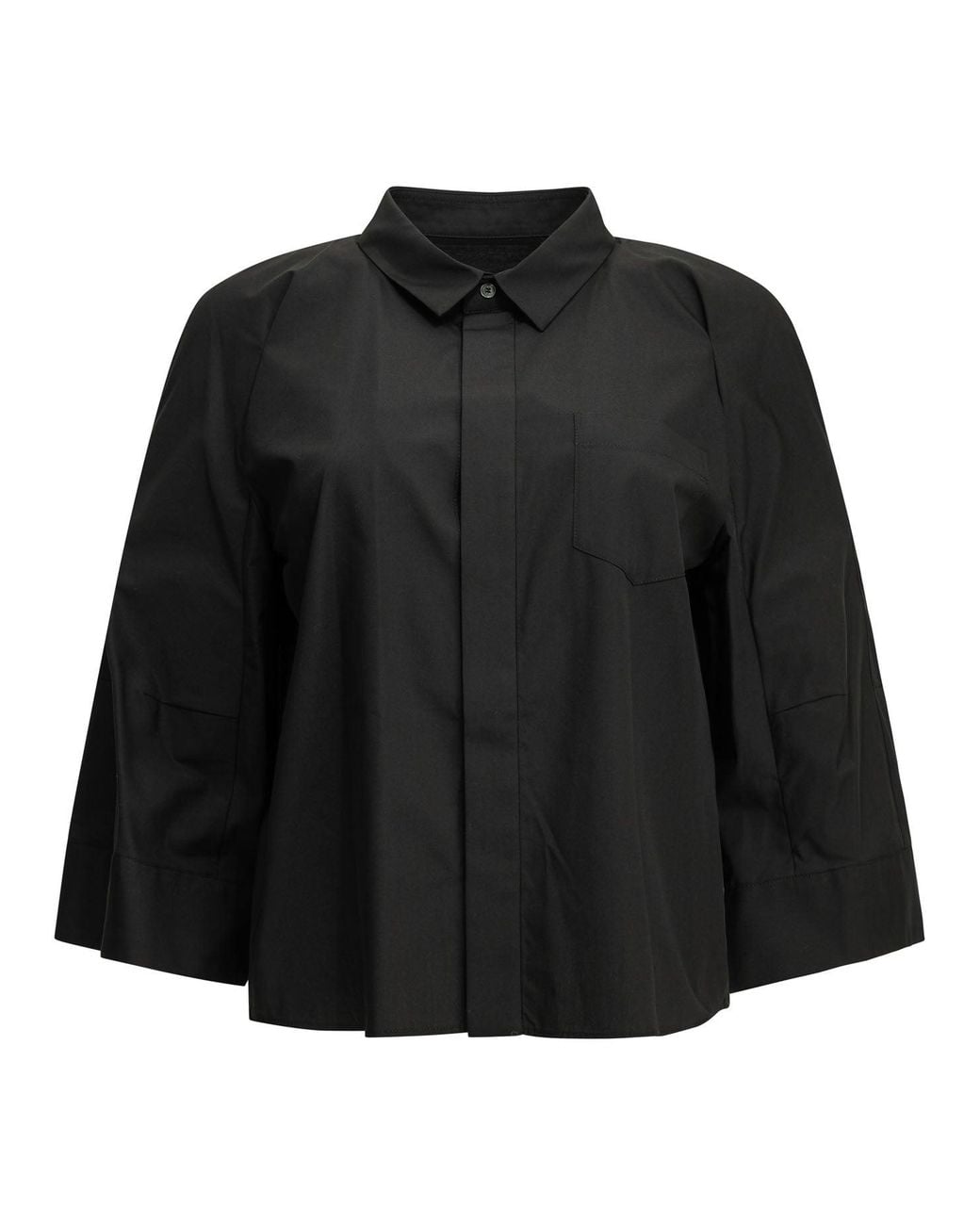Sacai Black "Poplin" Casual Shirt