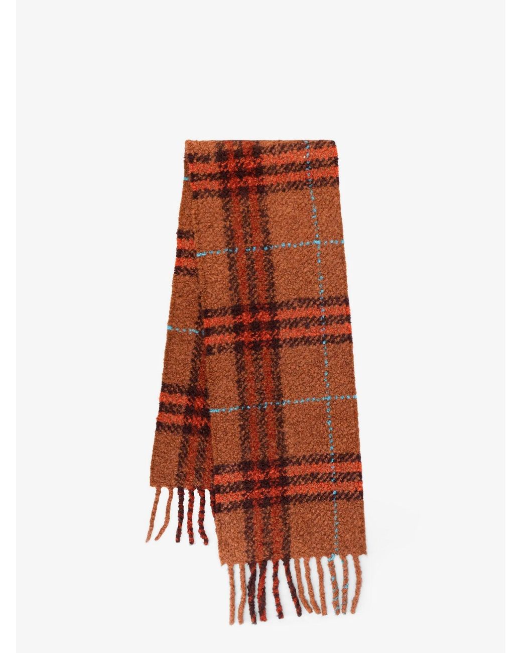 Burberry Brown Wool Blend And Alpaca Bouclé Scarf