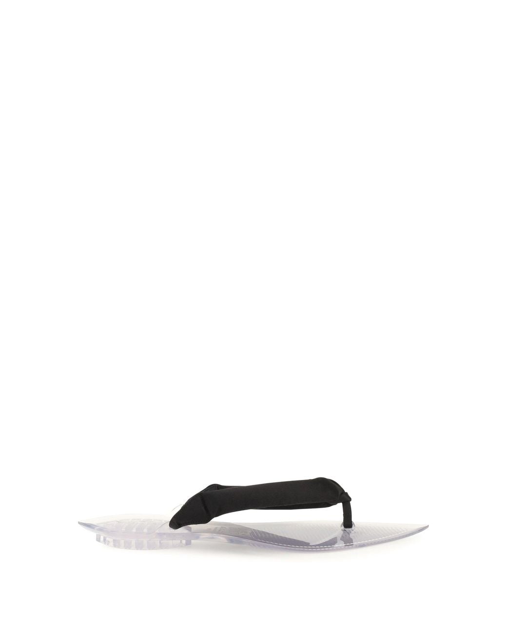Alaïa White Flip-Flop Sandals Satin