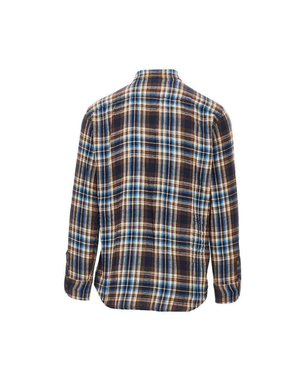 DSquared² Blue Check Flannel Shirt for men