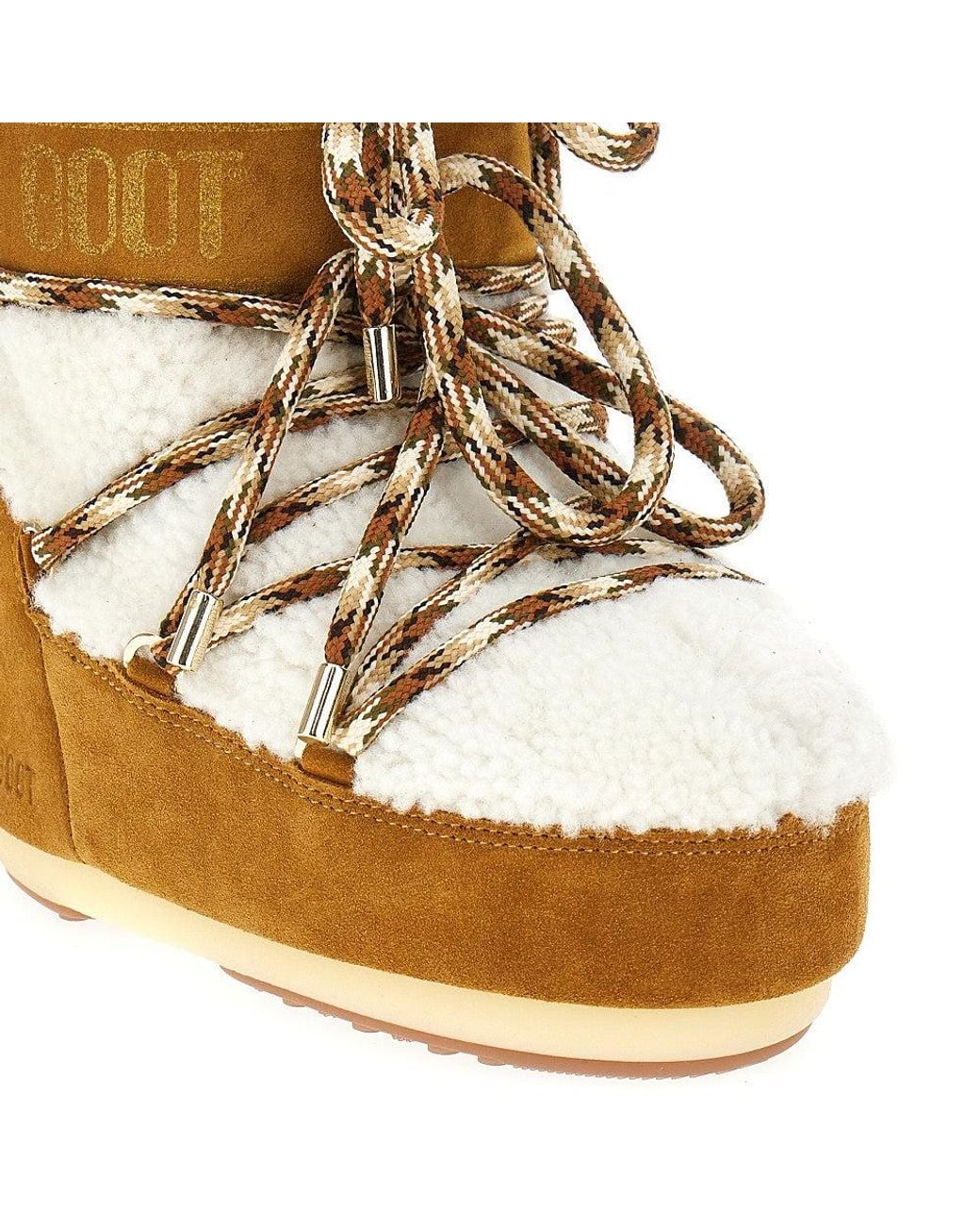 Moon Boot Metallic Shearling 'Icon Low' Boots