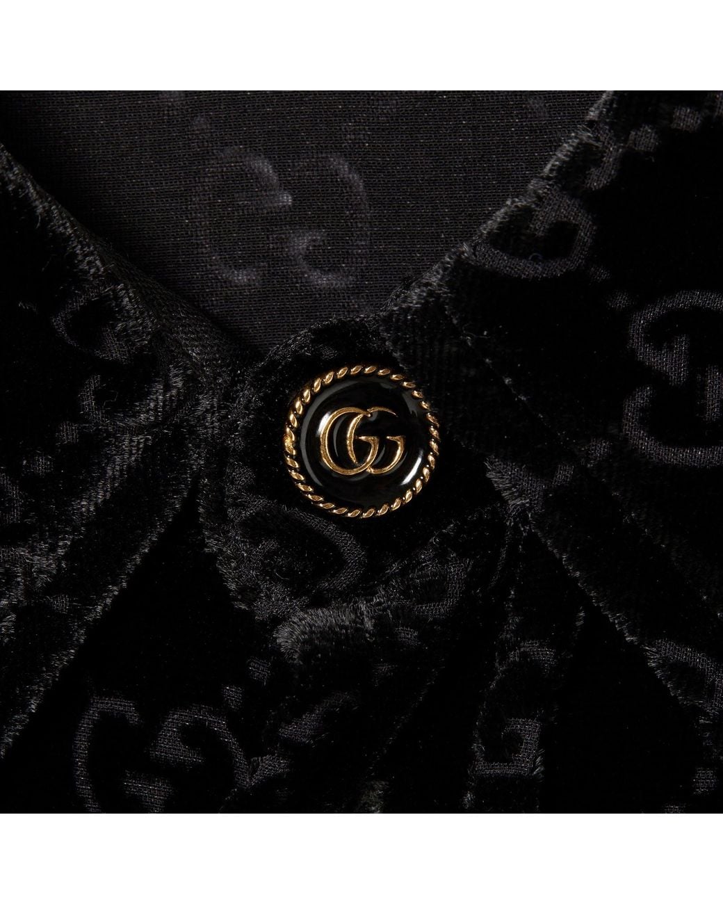 Gucci Black Velvet Gg Skirt
