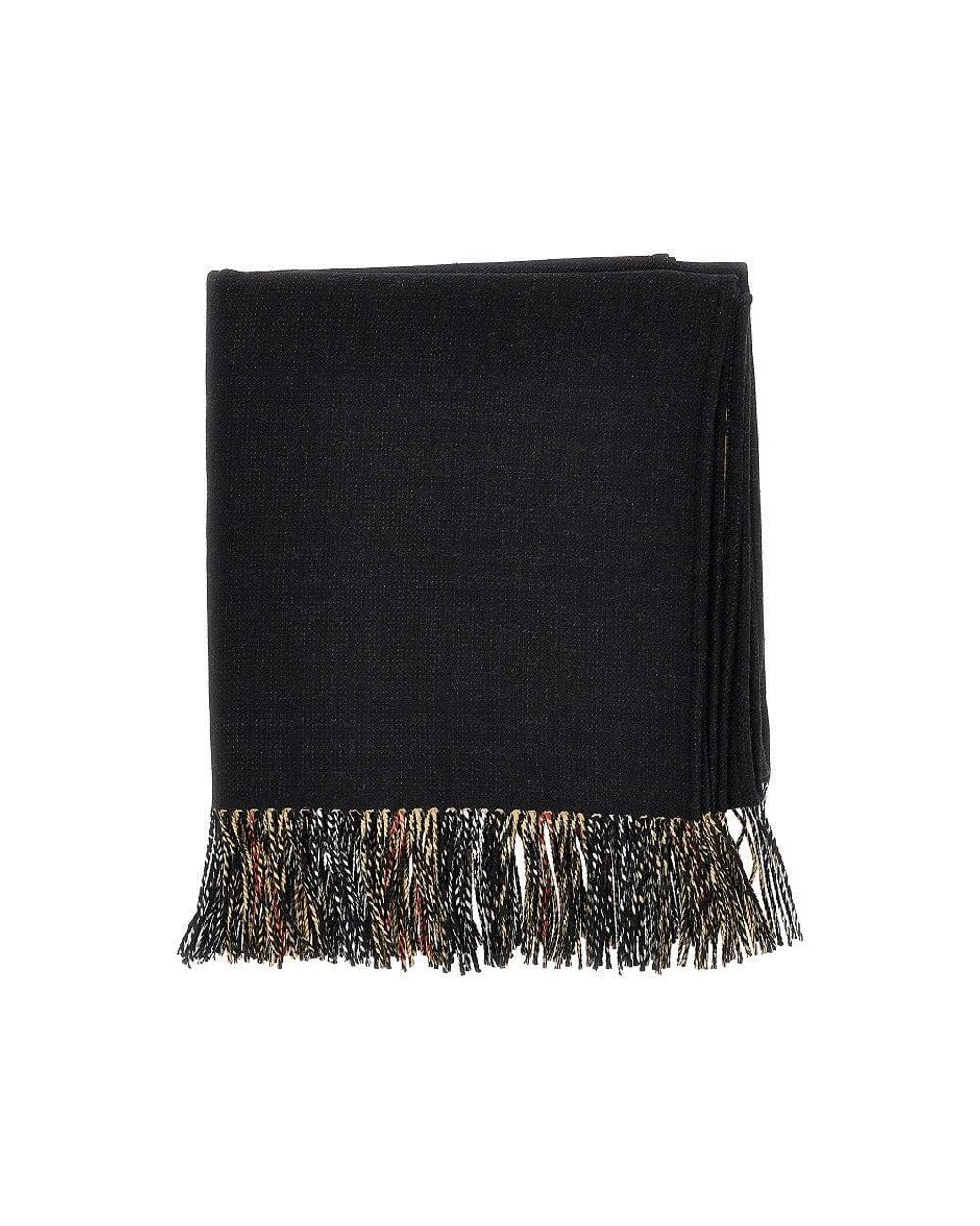 Burberry Black Check Wool Reversible Cape