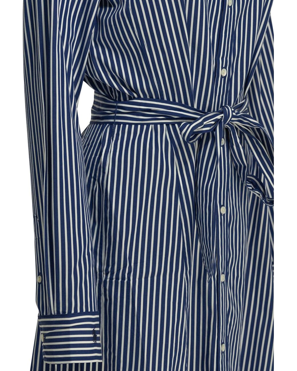 Polo Ralph Lauren Blue Chemisier Midi Dress With Logo
