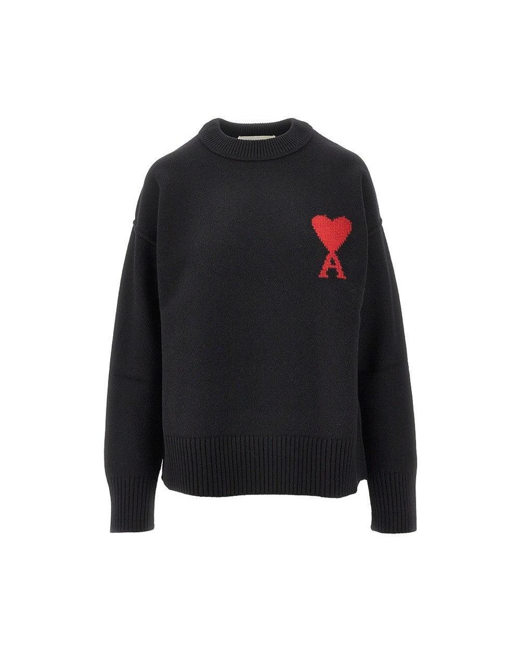 AMI Black De Coeur' Crewneck Sweater