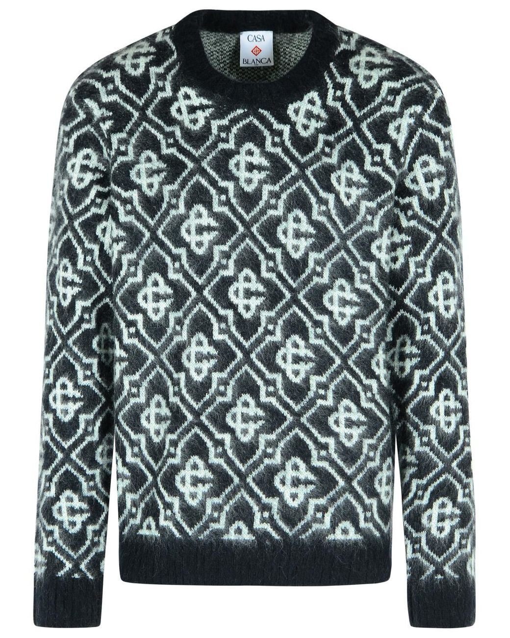 Casablanca Black Mohair Blend Monogrammed Sweater for men