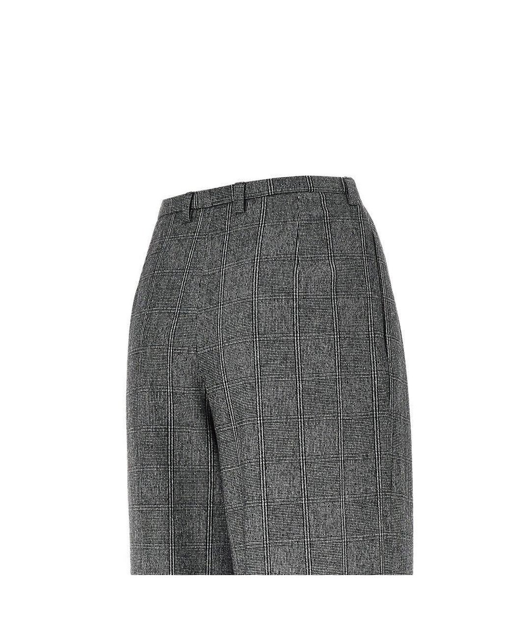 Emporio Armani Gray Wool-Blend Flannel Pants