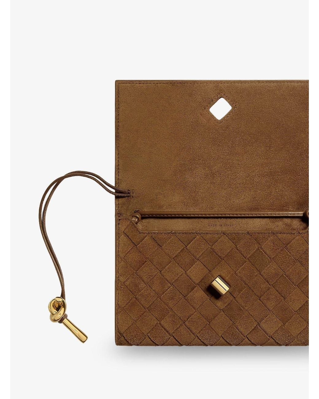 Bottega Veneta White Pochette Andiamo Suede Crossbody Bag