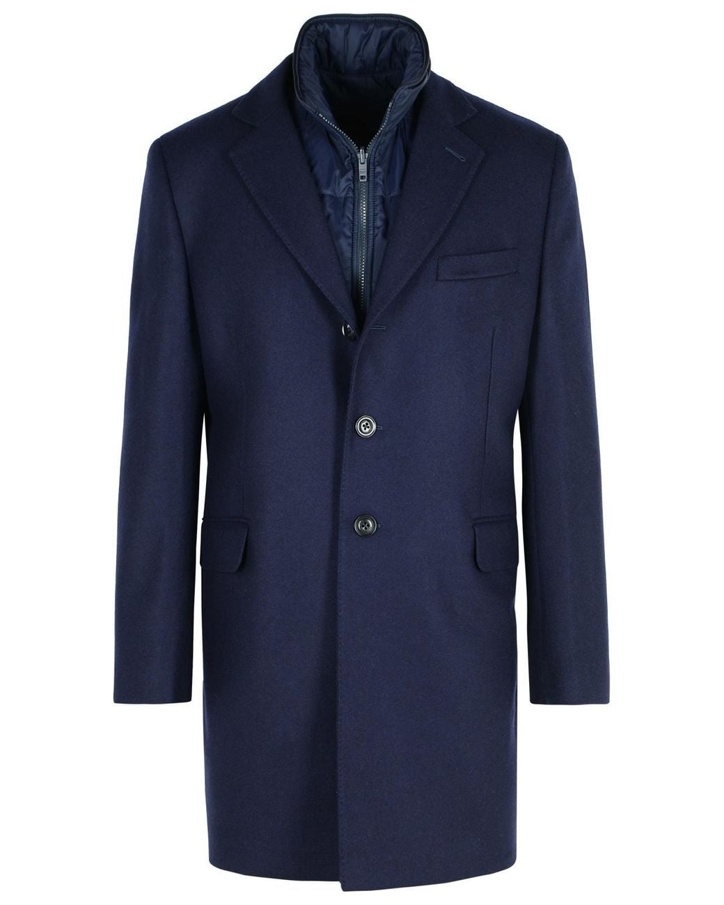 Fay Blue Wool Blend Coat for men