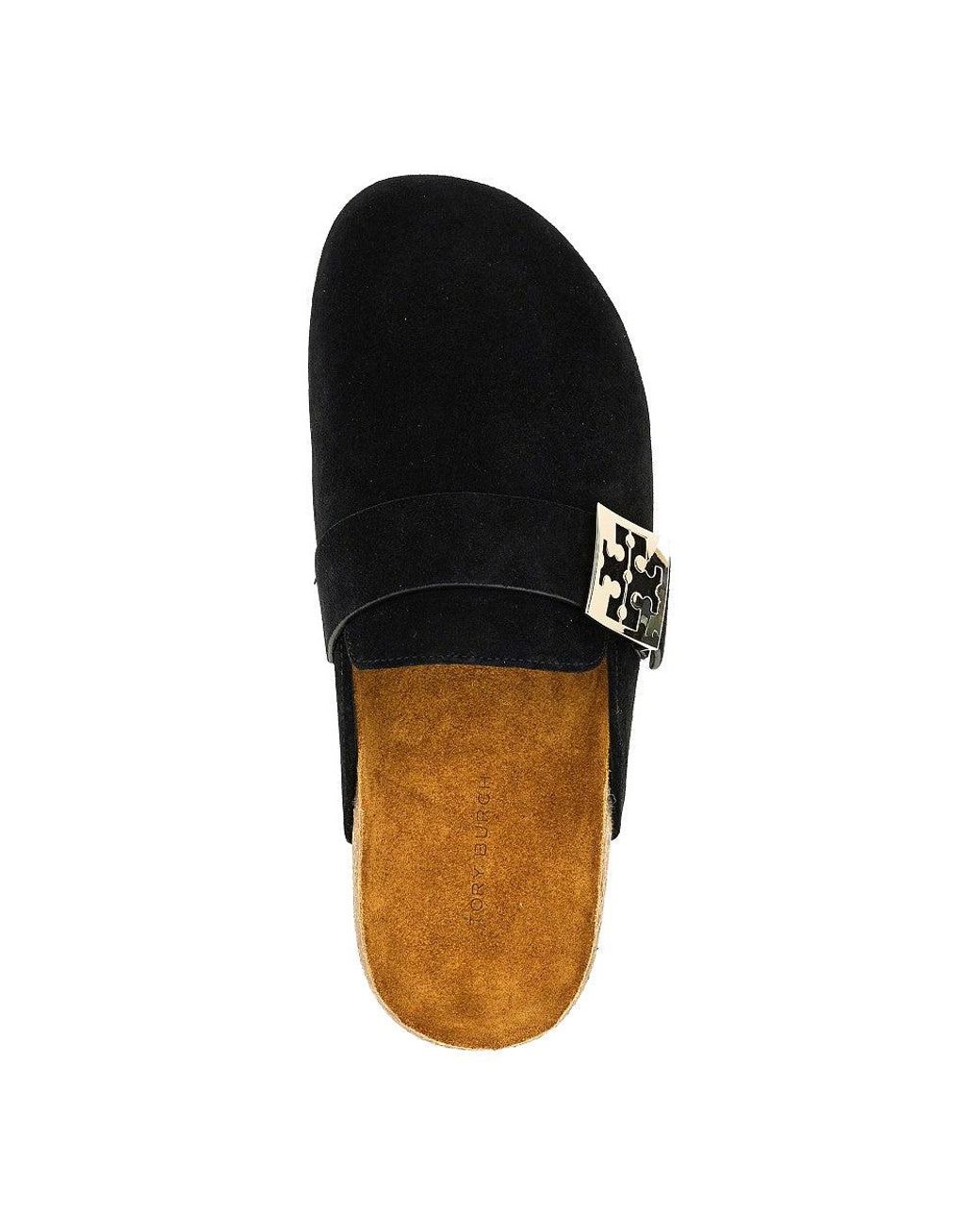 Tory Burch Black 'Mellow' Suede Leather Mules
