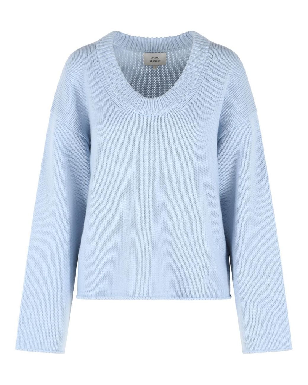 Loulou de Saison Blue 'Derry' Light Cashmere Sweater