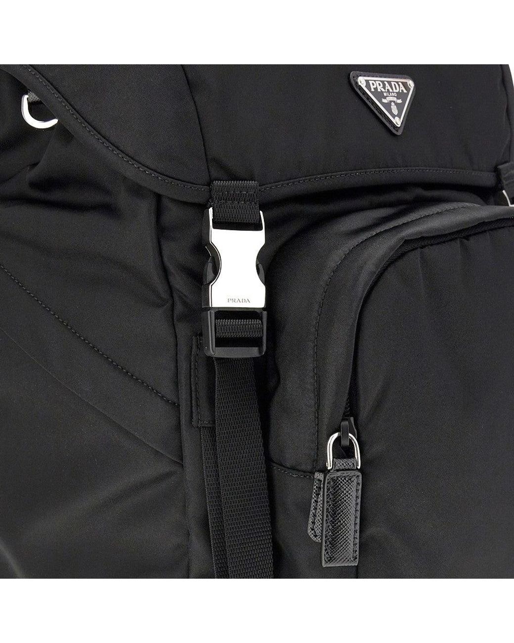 Prada Black Re-Nylon Backpack With Triangle Logo for men