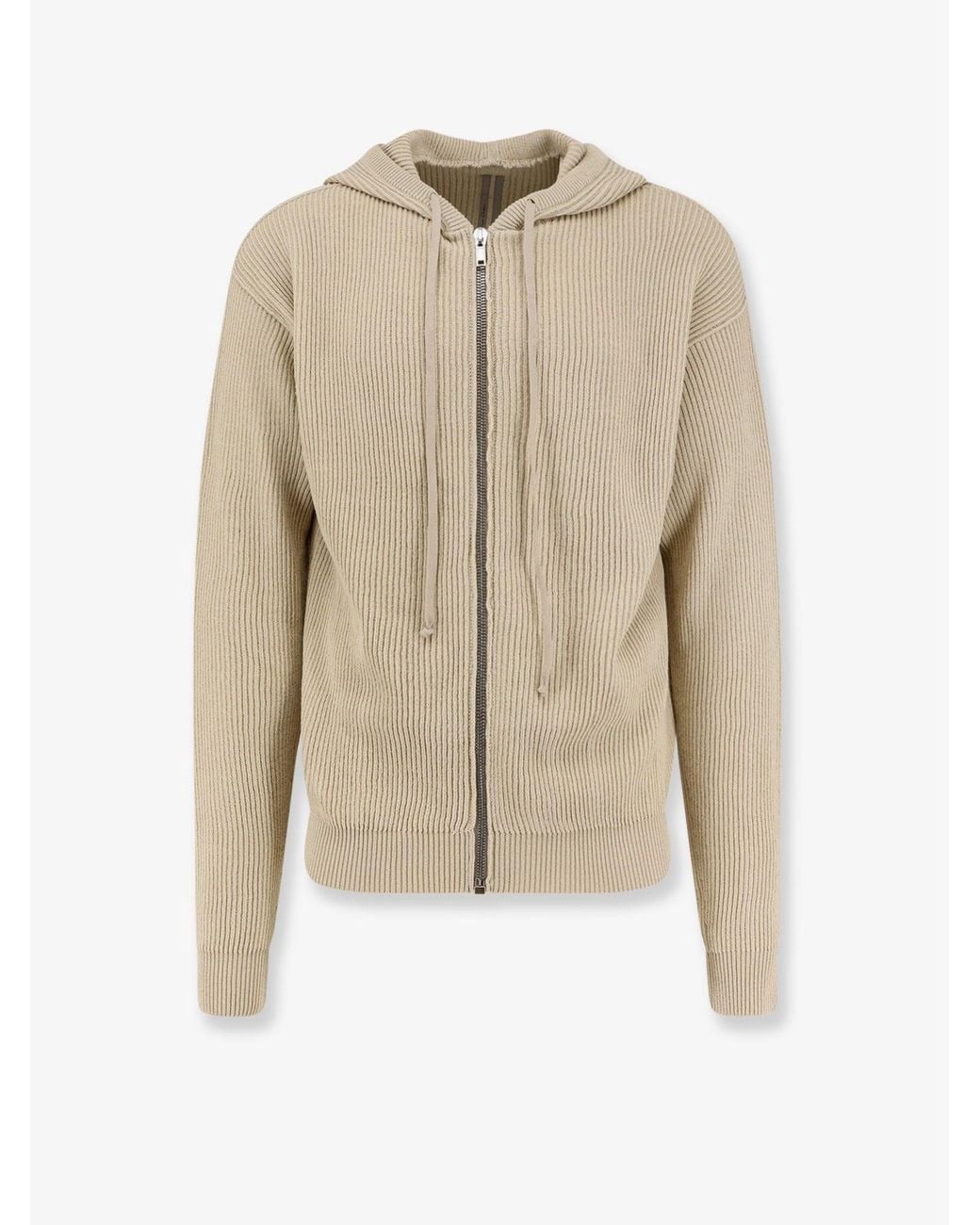 Rick Owens Natural Virgin Wool Cardigan for men