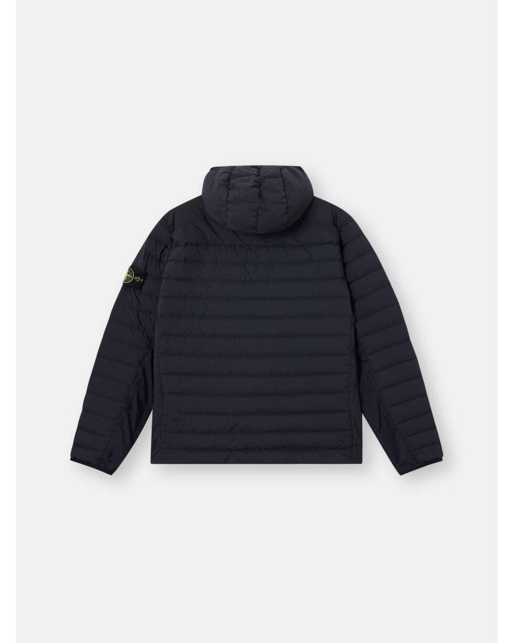 Stone Island Blue Hoodie Short Down Jacket for men