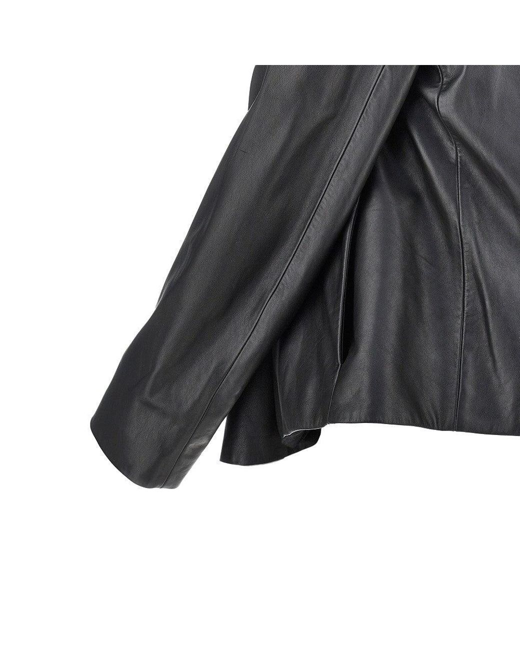 Totême Black Scarf Collar Leather Jacket