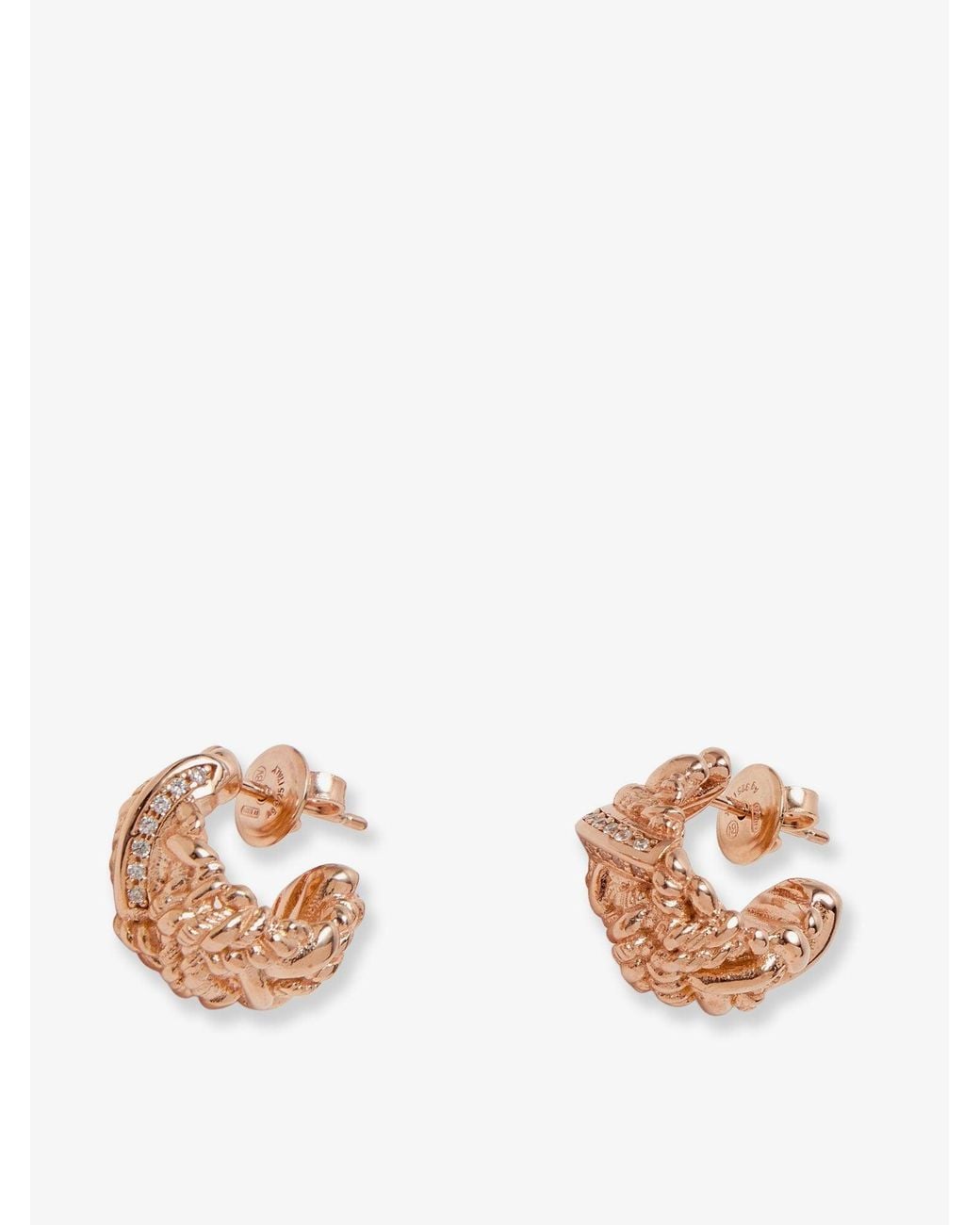Bottega Veneta White Brass Earrings With Finishes