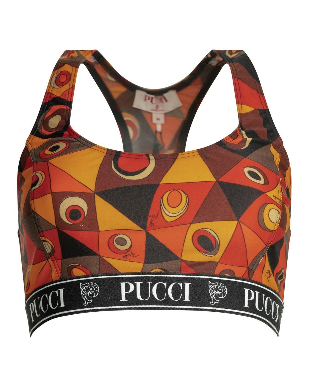 Emilio Pucci Orange Occhi Polyamide Elastane Top Bra