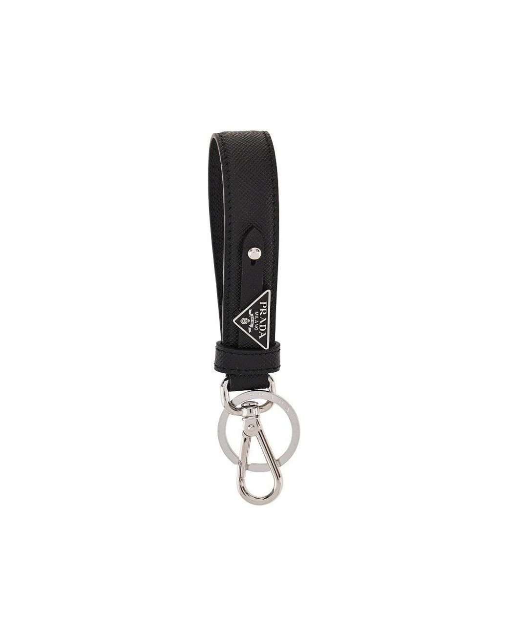 Prada Black Saffiano Leather Key-Holder for men