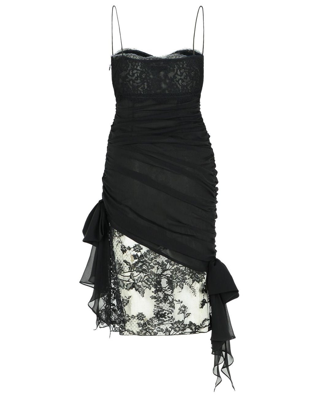 Alessandra Rich Black Silk Mini Dress