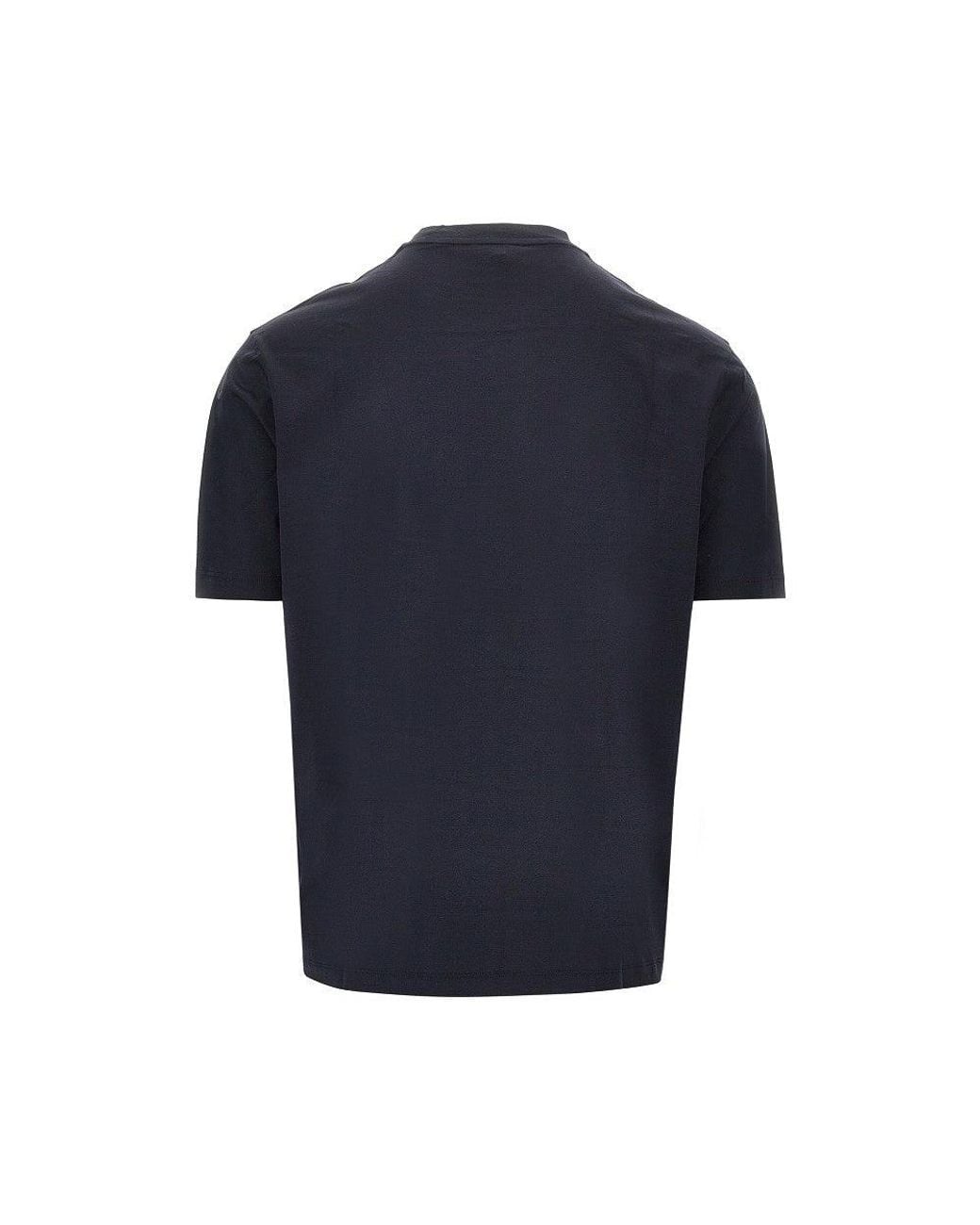 Emporio Armani Blue Lyocell And Cotton Blend T-Shirt With Logo for men