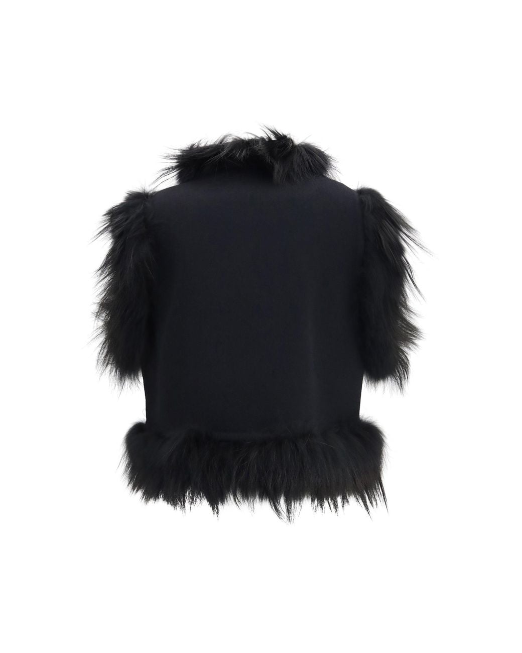 Fendi Black Gilet Panno Floral