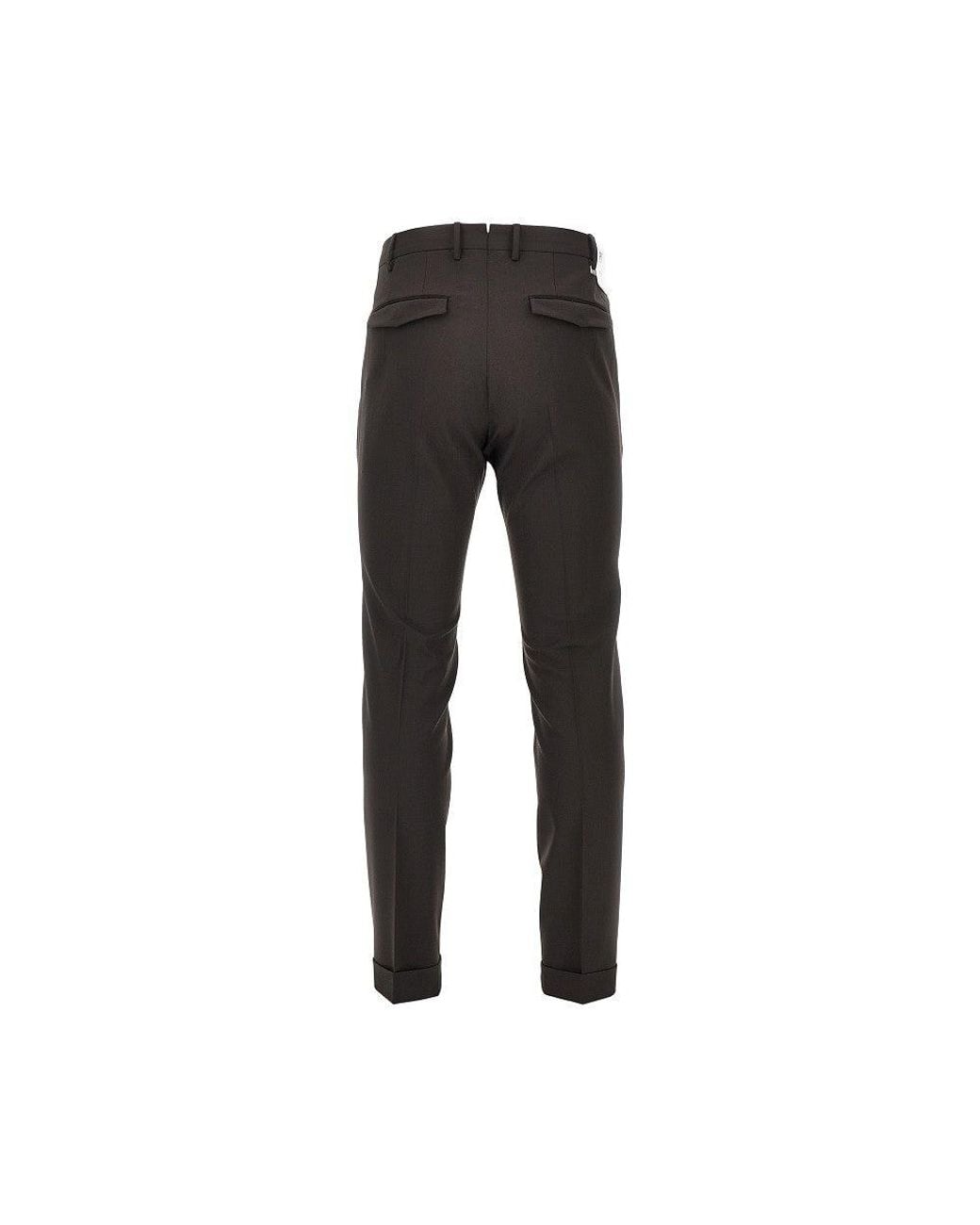PT Torino Black Stretch Wool Master Fit Pants for men