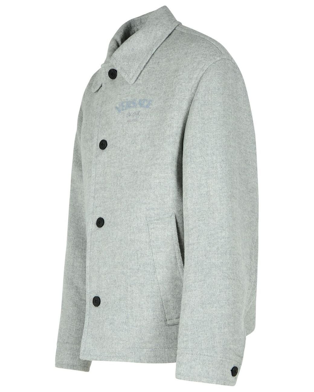 Versace Gray Wool Jacket for men