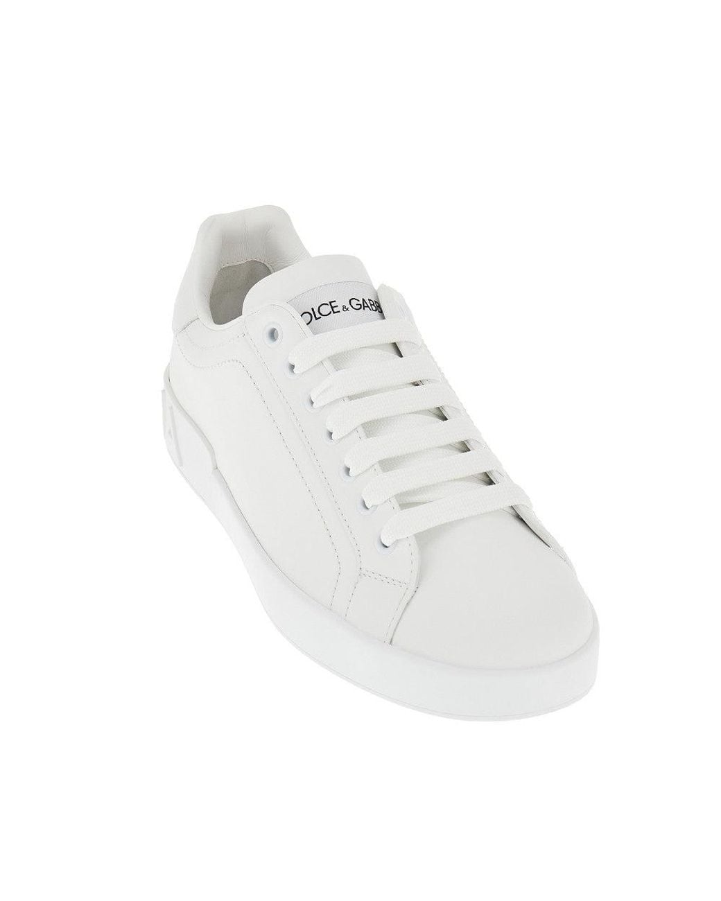 Dolce & Gabbana White 'Portofino' Leather Sneakers for men