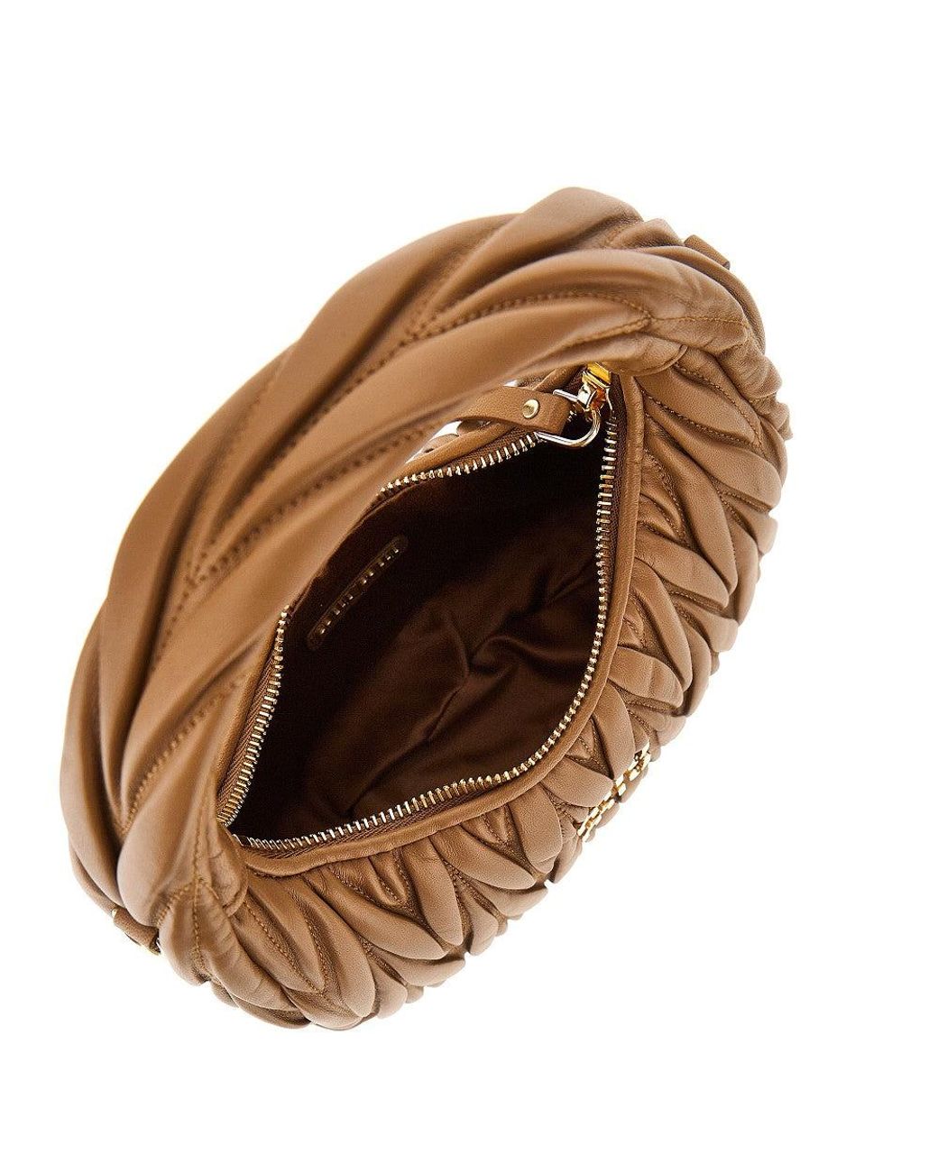 Miu Miu Brown Small Miu Wander Hobo Bag