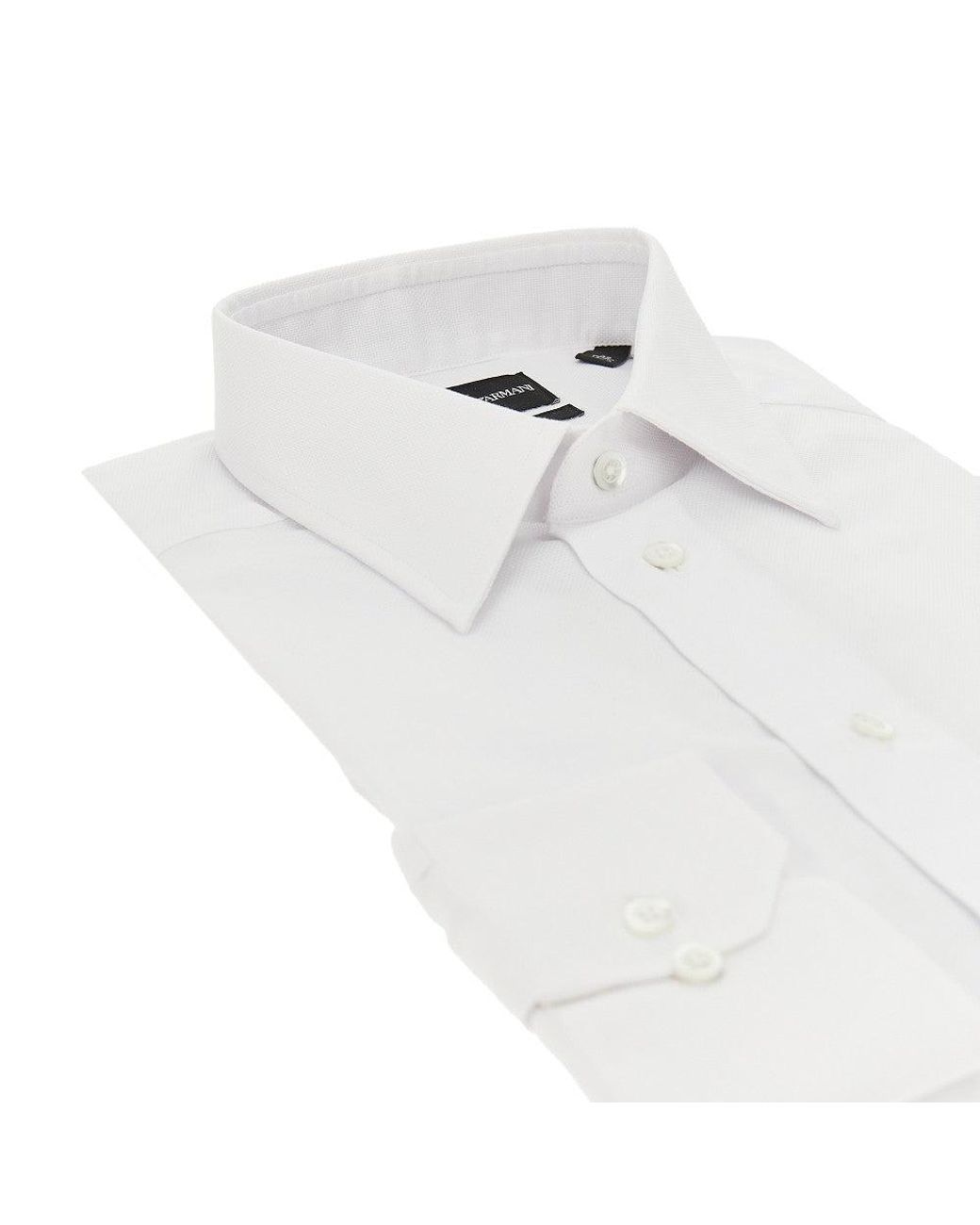 Emporio Armani White 'New York' Piquet Shirt 16 for men
