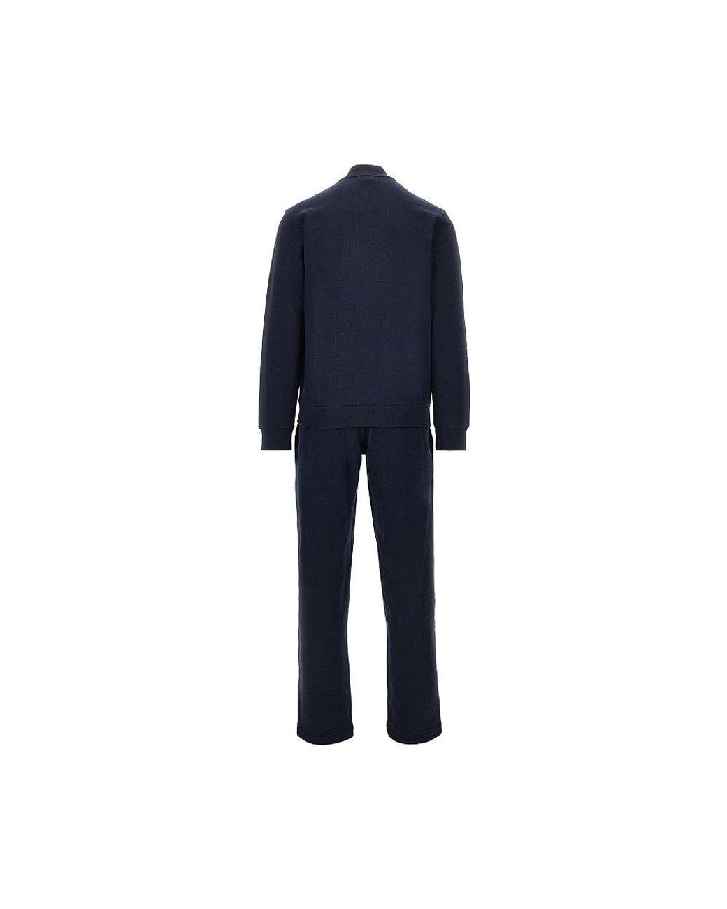 EA BODYWEAR Blue Cotton Tracksuit With Embroidery for men