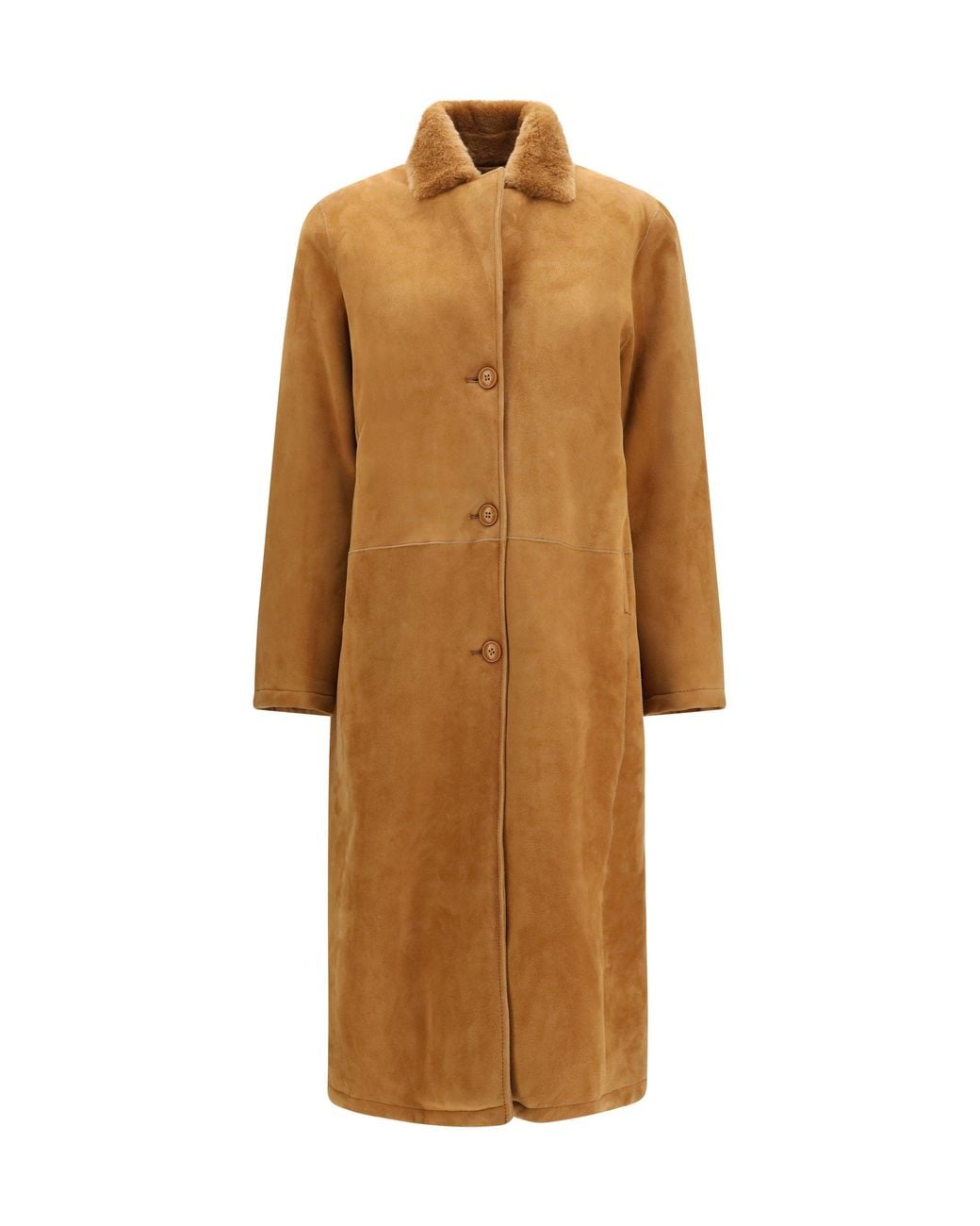 S.w.o.r.d 6.6.44 Natural Leather Shearling Coat Camel