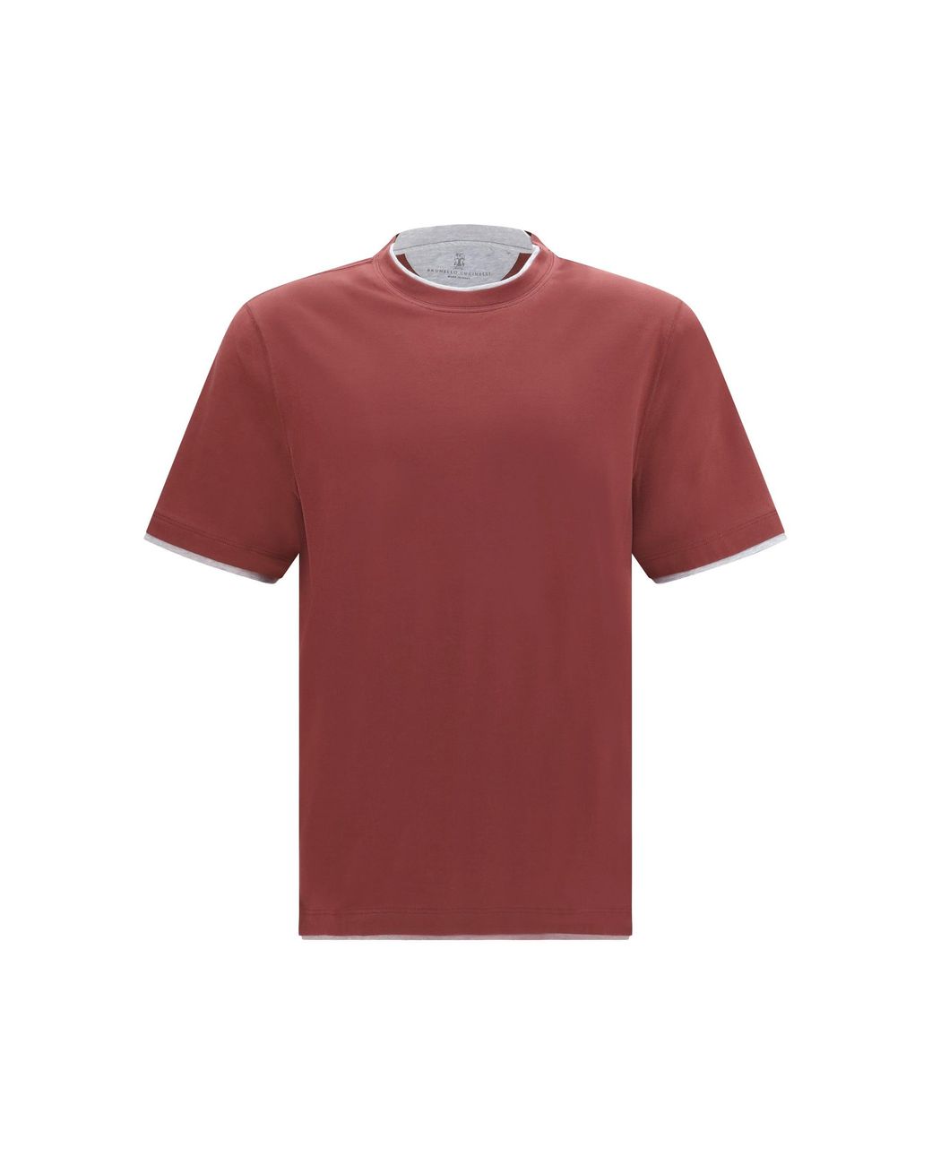 Brunello Cucinelli Red T-Shirt Cotton for men