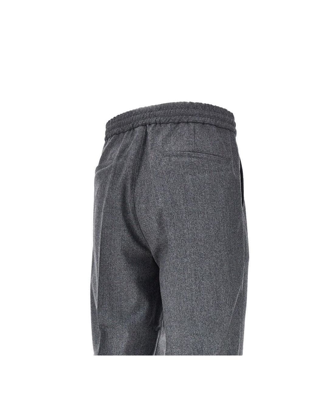 Brunello Cucinelli Gray Wool Leisure Fit Pants for men