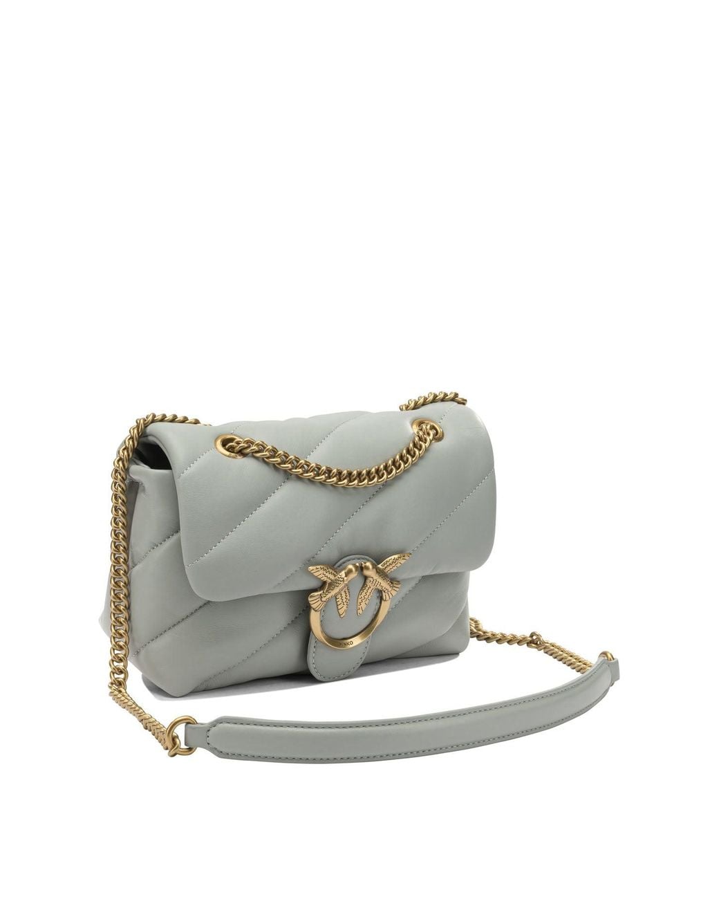 Pinko Gray Leather Crossbody Bag