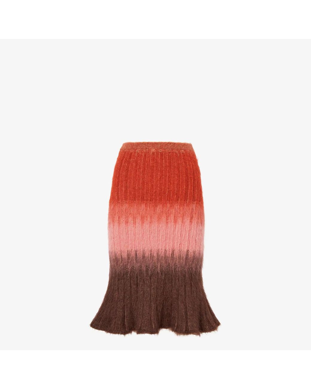 Fendi Red Mohair Wool Skirt