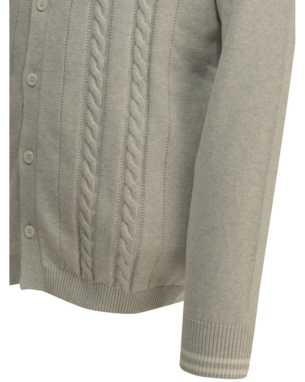 Brunello Cucinelli Gray Cotton Cardigan for men