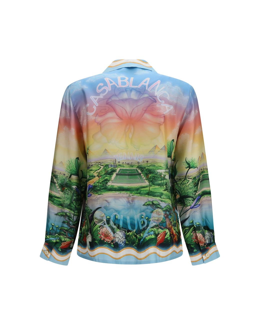 Casablanca Green Tennis Club Silk Twill Shirt for men