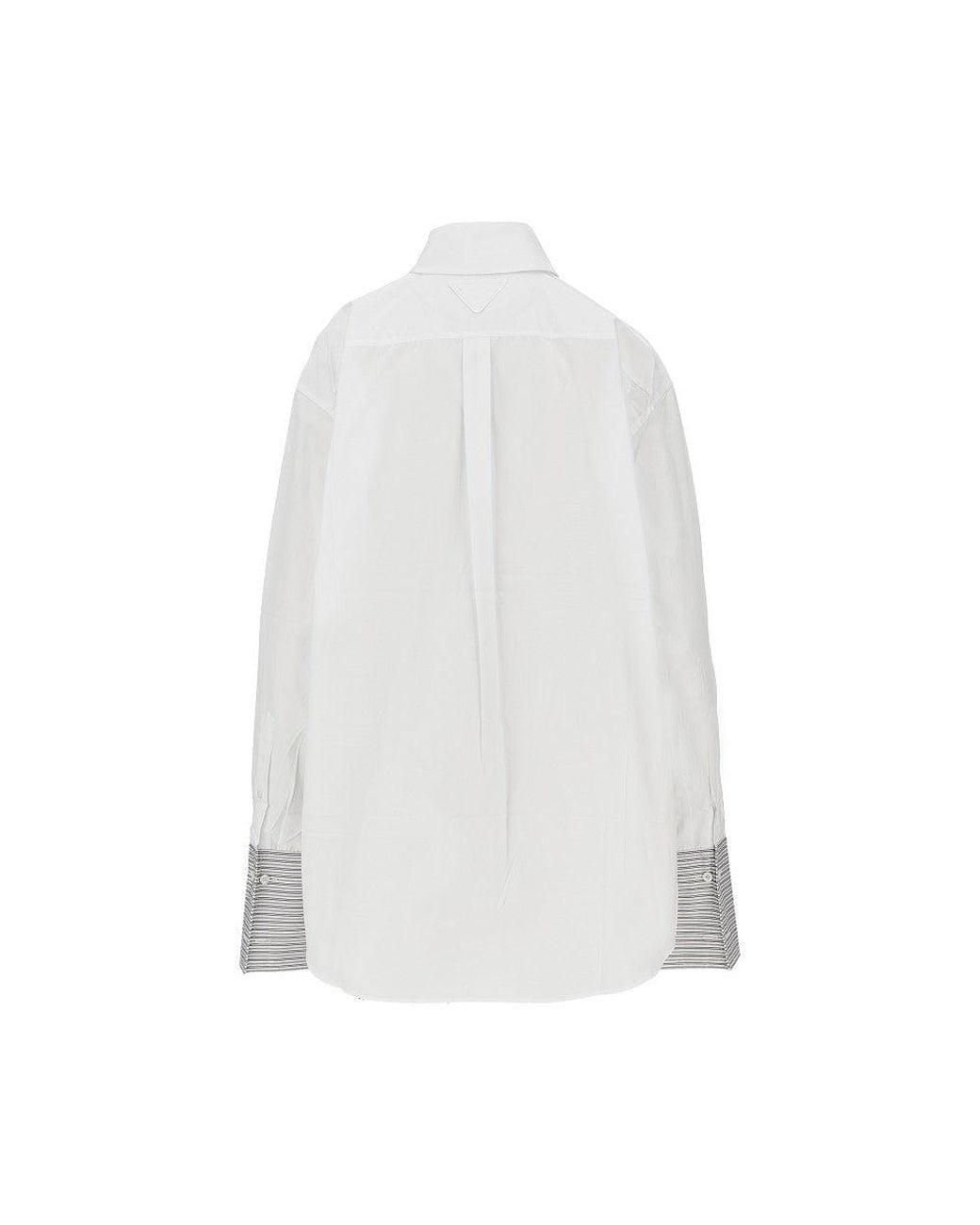 Prada White Poplin Shirt With Scarf
