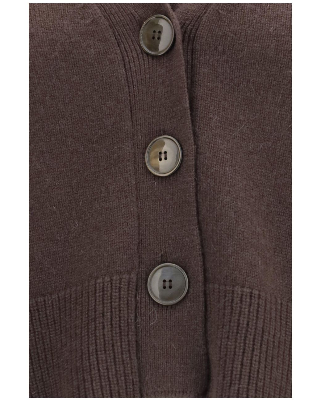 Verybusy Brown Cashmere V-Neck Cardigan Coffee