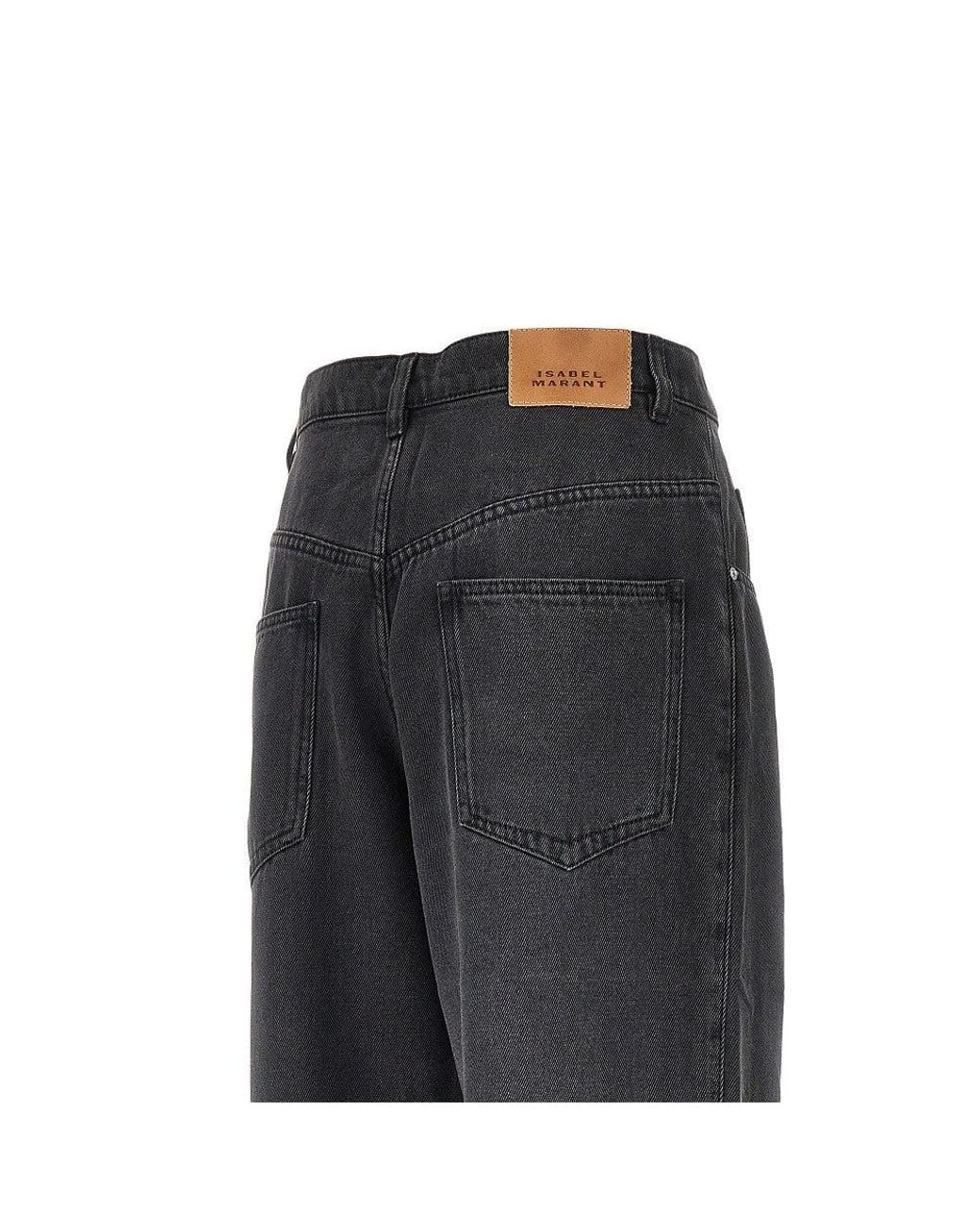 Isabel Marant Black Wide-Leg Denim Pants