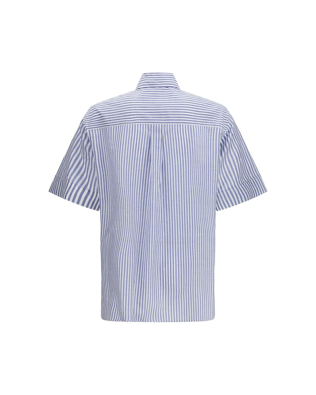 Valentino Blue Short-Sleeve Shirt With Logo Buttons for men