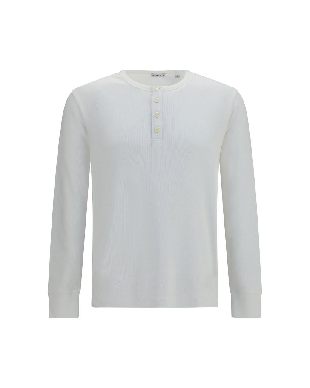 Burberry White Long-Sleeve Cotton Top for men