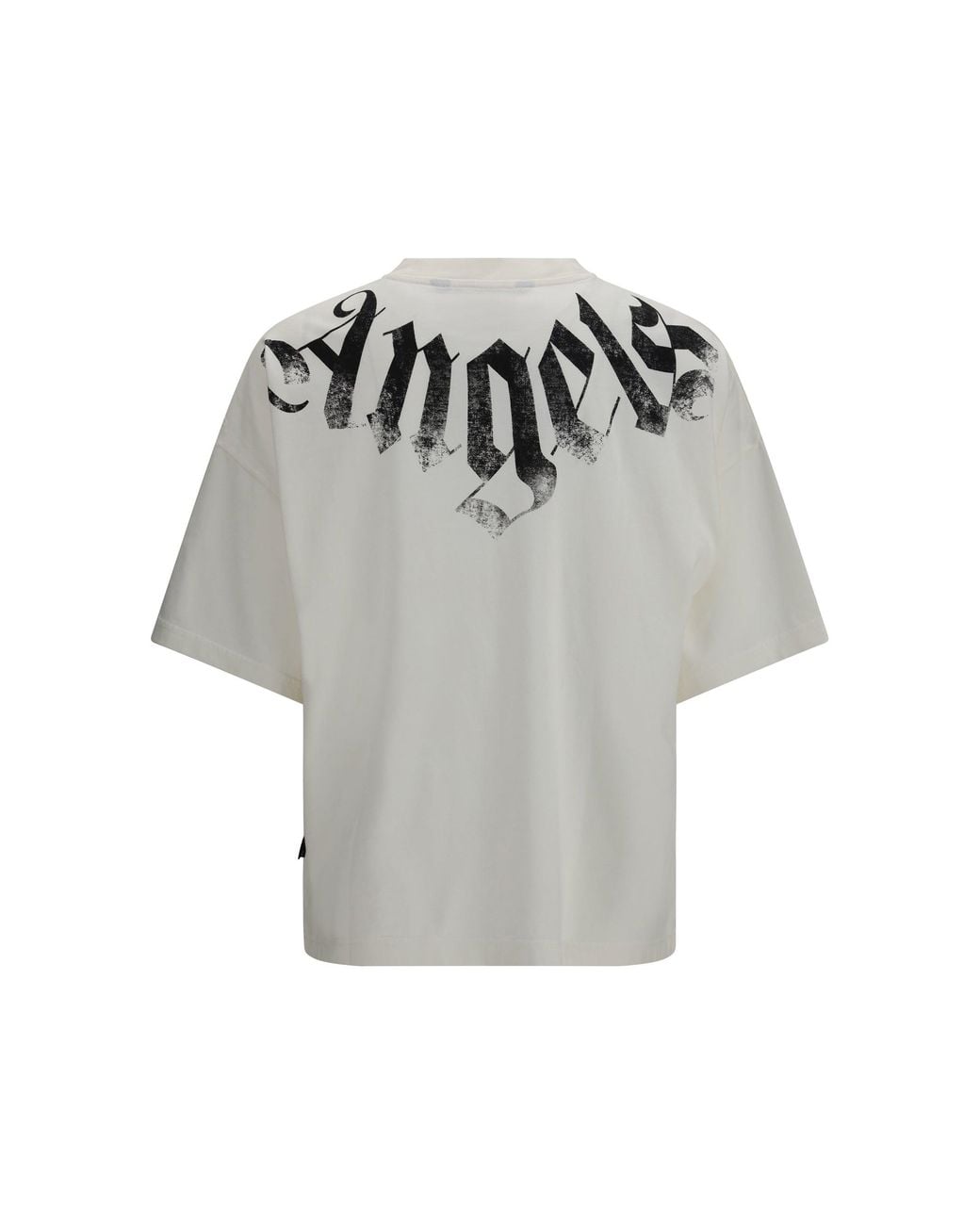 Palm Angels Gray Big Neck Logo T-Shirt for men