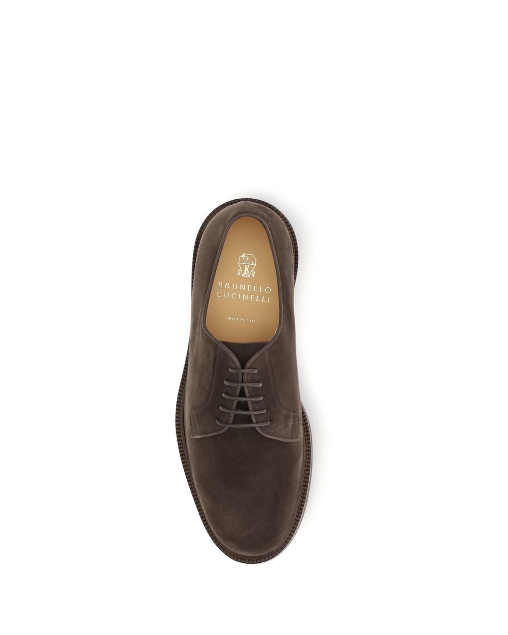 Brunello Cucinelli Brown Suede Lace-Up Shoes Moka for men