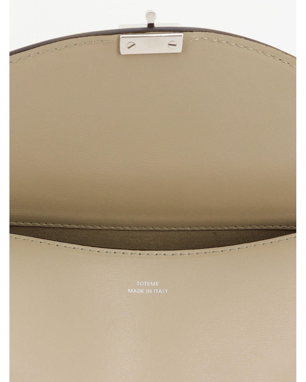 Totême  Natural T-Lock Hammered Leather Crossbody Bag