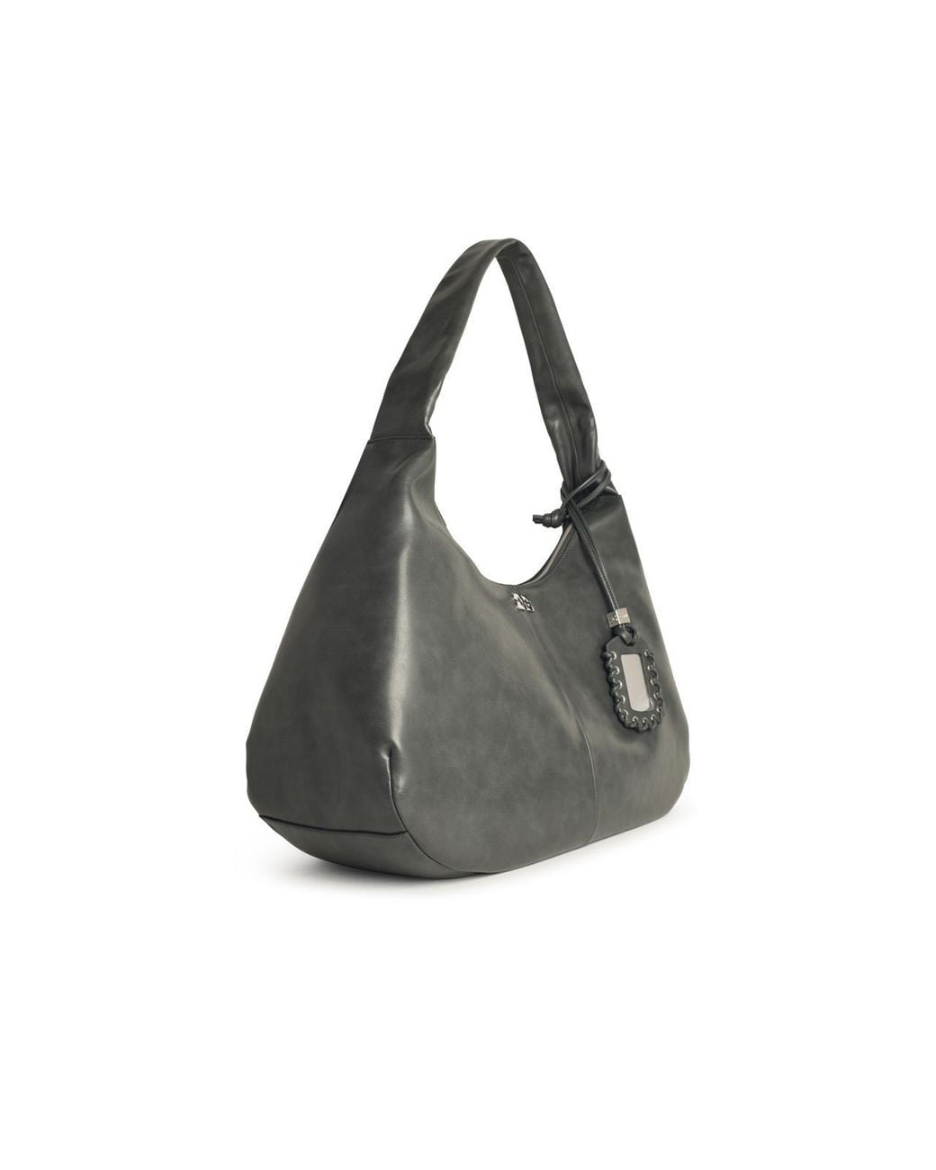 Ganni Gray 'Bou Xxl' Leather Blend Bag