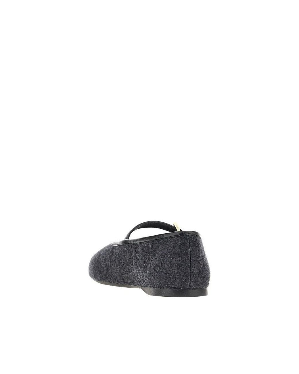 Prada Blue Wool Ballerinas With Triangle Logo