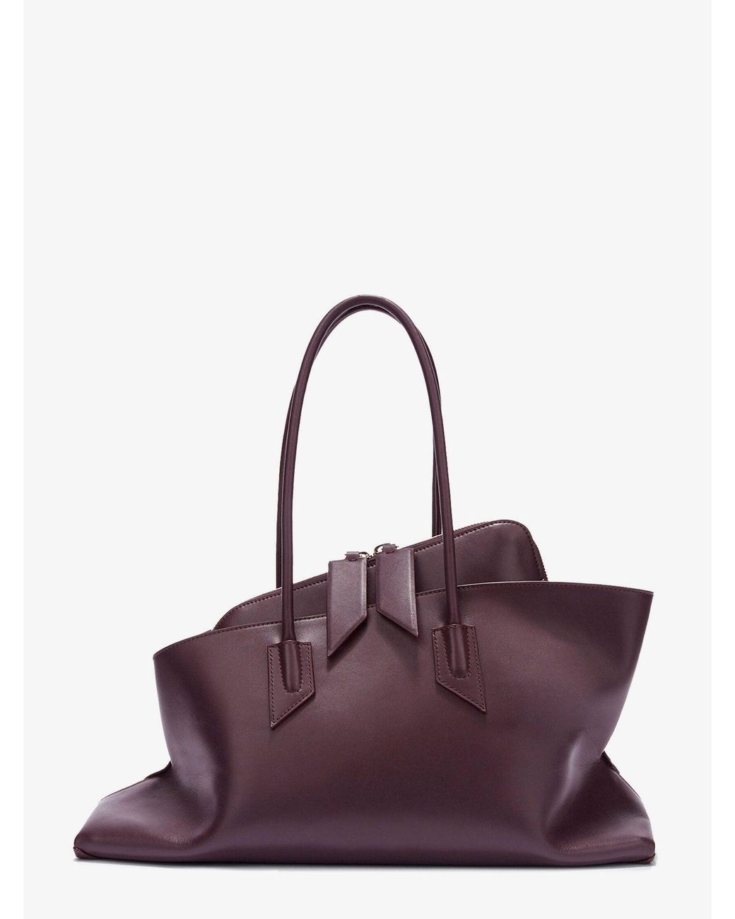 The Attico Purple La Passeggiata Medium Leather Shoulder Bag