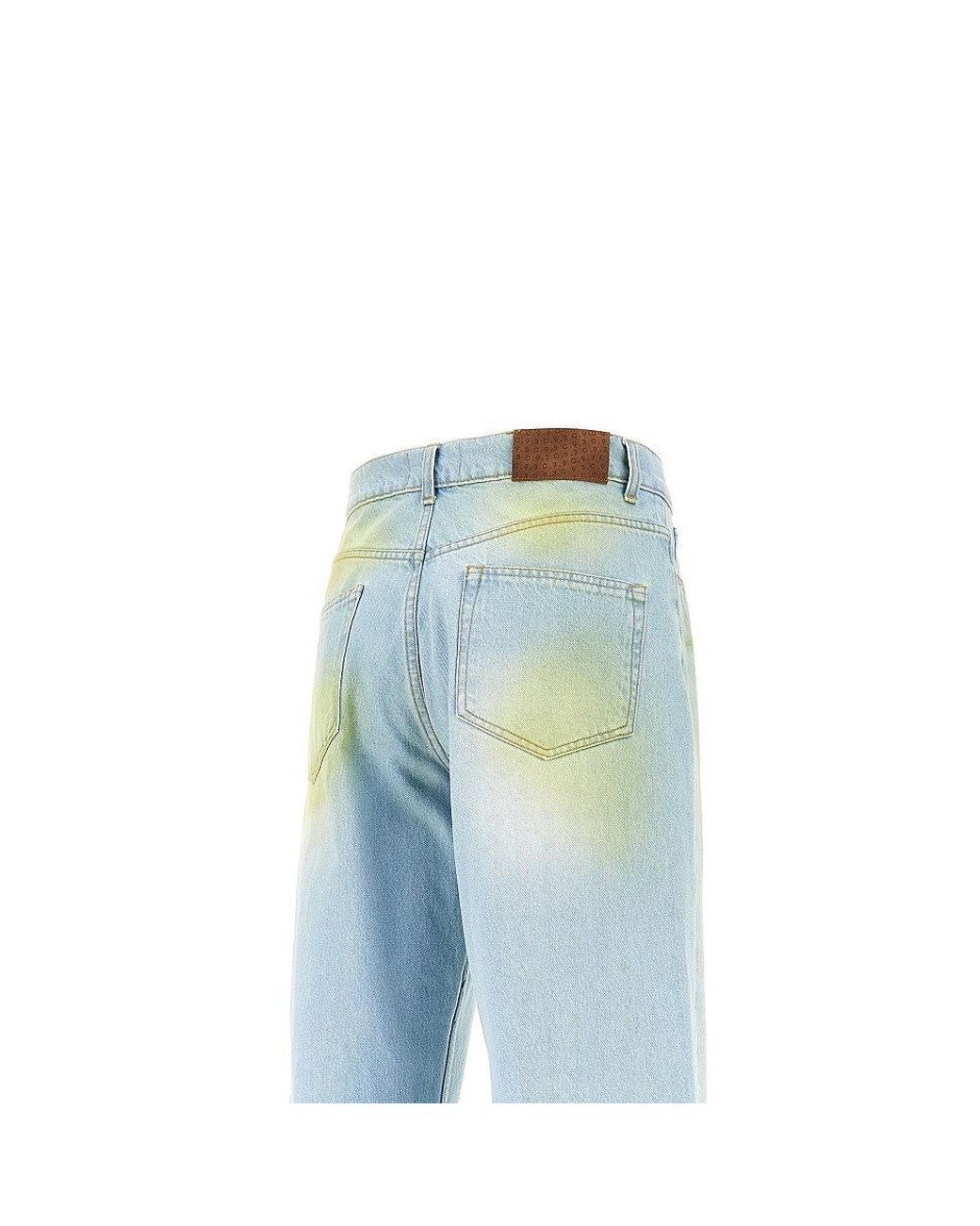 C.9.3 Blue Stained Effect Relaxed Fit Jeans for men
